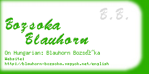 bozsoka blauhorn business card